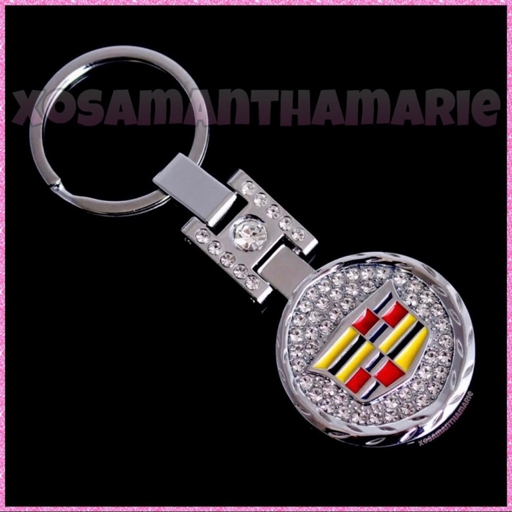 Cadillac Rhinestone Bling Charm Keychain Fob 💎 - Picture 3 of 14